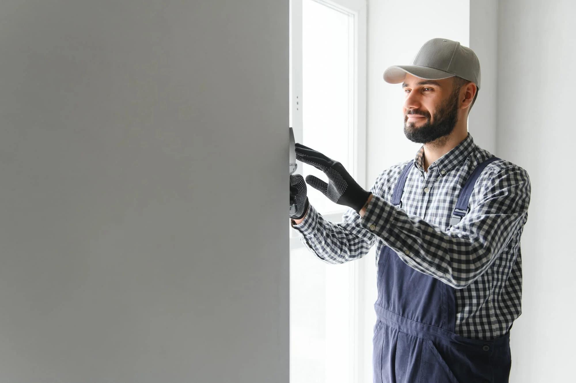 A service technician at work inside a home